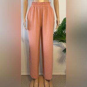 Elegant Wide Leg Pants in Soft Pink